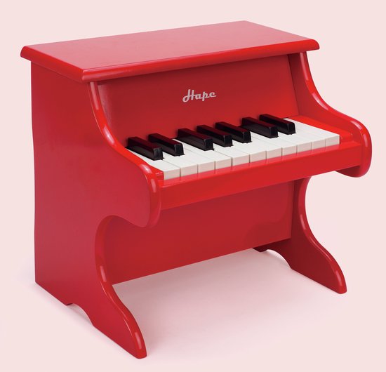 Hape Speelgoedpiano - Houten Kinderpiano met 18 Toetsen, Muziekboekje en Notenbalk - Vanaf 3 Jaar