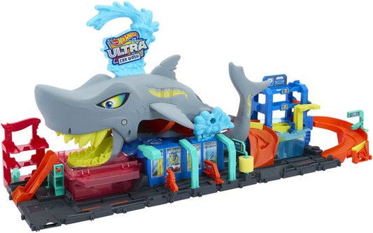 Hot Wheels City Haaienaanval in de autowasserette - Met speelgoedauto met kleurverrassing