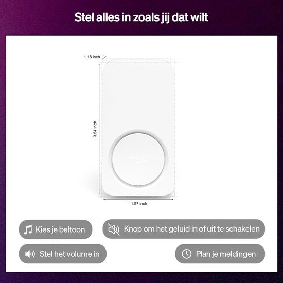 Hue Secure Smart Chime Plug-and-play Activeer geluidsalarmen Werkt met het Hue ecosysteem