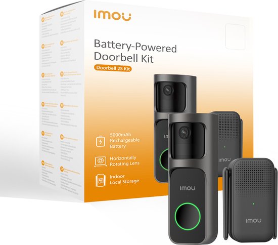 Imou Deurbel 2S Kit - Slimme Draadloze Video Deurbel - 2K QHD Beeldkwaliteit -