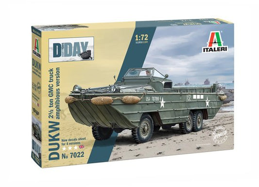 Italeri Modelbouwpakket Militaire voertuigen - 7022 DUKW 2 1/2 ton GMC truck amphibious version -D-Day 80th Anniversary- Plastic - 1:72 - Modelbouw