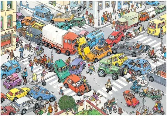 Jan van Haasteren - Verkeerschaos - Legpuzzel 3000 stukje