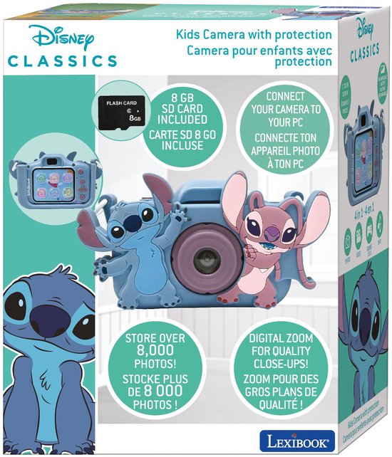 Lexibook Disney Stitch Kinder Camera - fotocamera kinderen - inclusief 5 spellen