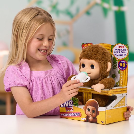 Little Live Pets - My Baby Monkey Mango - Interactieve knuffelaap