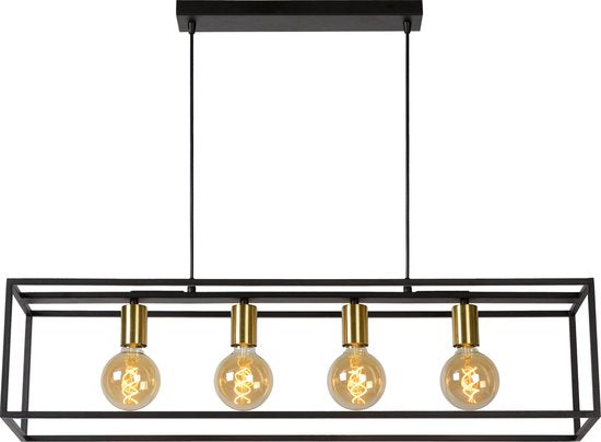 Lucide RUBEN - Hanglamp - 4xE27 - Zwart