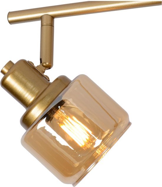 Lucide BJORN - Plafondspot (Plafondlamp) - 4xE14 - Mat Goud / Messing