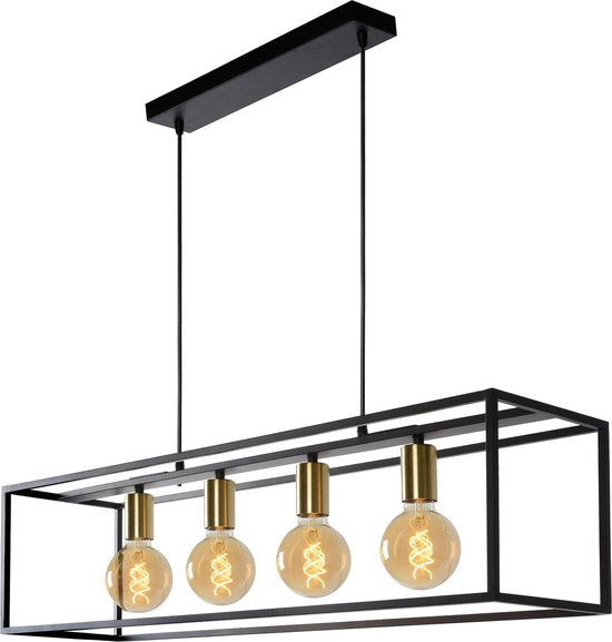 Lucide RUBEN - Hanglamp - 4xE27 - Zwart