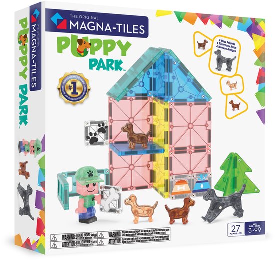 Magna-Tiles Puppy Park - Magnetisch bouwspeelgoed voor 3+ jaar - 27-delig