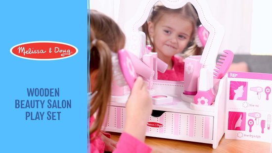 Melissa & Doug - Houten kaptafel - Met kindveilige spiegel en lade