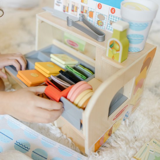 Melissa & Doug – Houten broodjeszaak speelset – Met snijfunctie