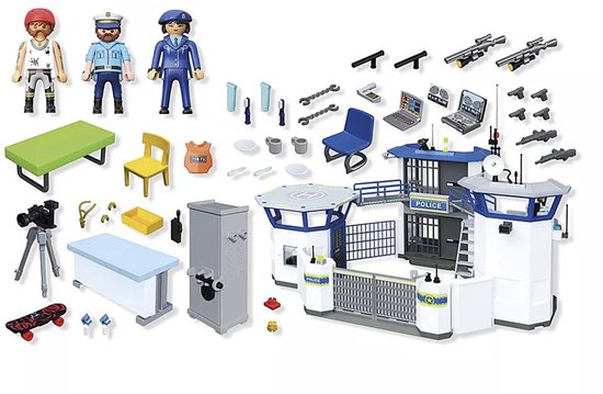 PLAYMOBIL Action Heroes - Politiecommandocentrum - Politiestuk speelgoed - Met speelfiguren & accessoires - 71873