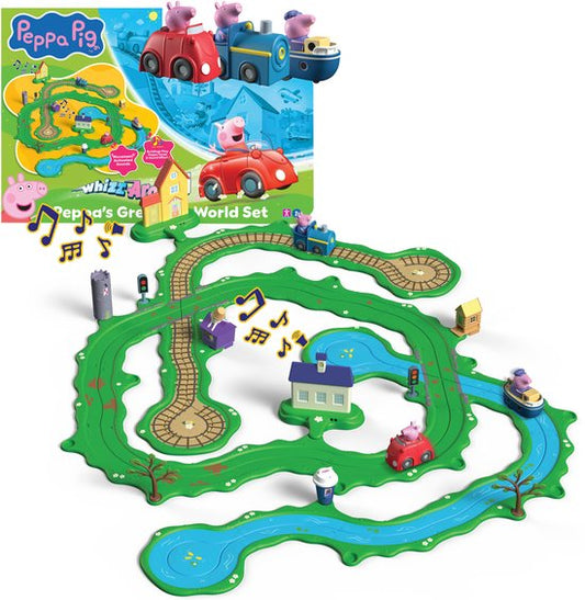 Peppa Pig Whizz Around - Peppa’s Grote Wijde Wereld Speelset - Modulaire rijbaan voor Whizz Around voertuigen - Interactief met muziek en geluid