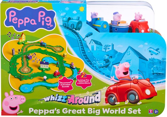 Peppa Pig Whizz Around - Peppa’s Grote Wijde Wereld Speelset - Modulaire rijbaan voor Whizz Around voertuigen - Interactief met muziek en geluid