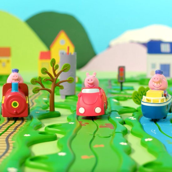 Peppa Pig Whizz Around - Peppa’s Grote Wijde Wereld Speelset - Modulaire rijbaan voor Whizz Around voertuigen - Interactief met muziek en geluid