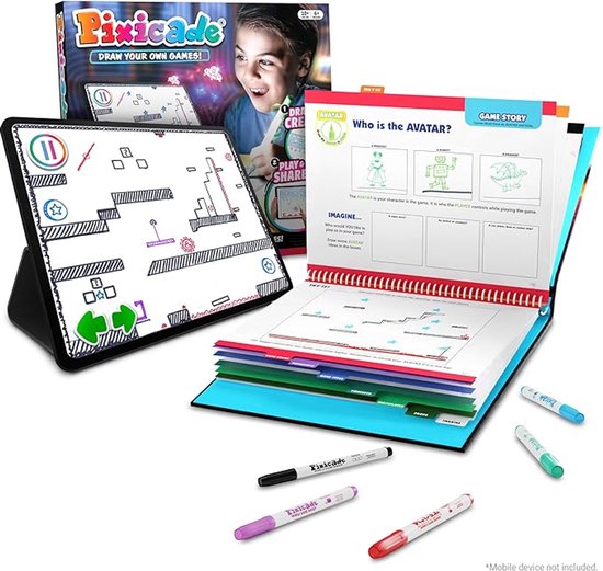 Pixicade Teken & Speel – Verander Je Tekening in een Game – Kleurboek - App voor iOS & Android – Educatief STEM Speelgoedndroid – Educatief STEM Speelgoed