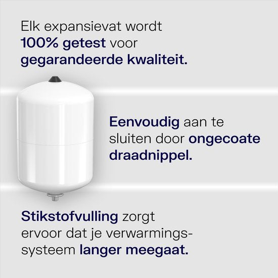 Plieger Expansievat 25 liter - Drukvat - 1.0 bar voordruk - Wit
