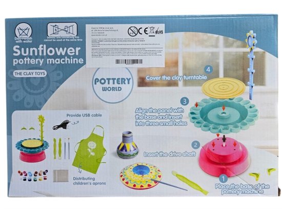 Pottenbakkersschijf creatieve set met klei en verf 600g
