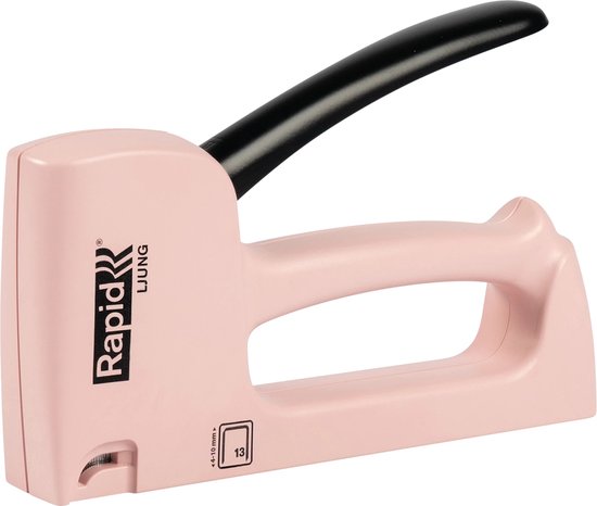 Rapid Handtacker R13 - Gerecycled Kunststof - Lichtgewicht - Milieuvriendelijk - Roze