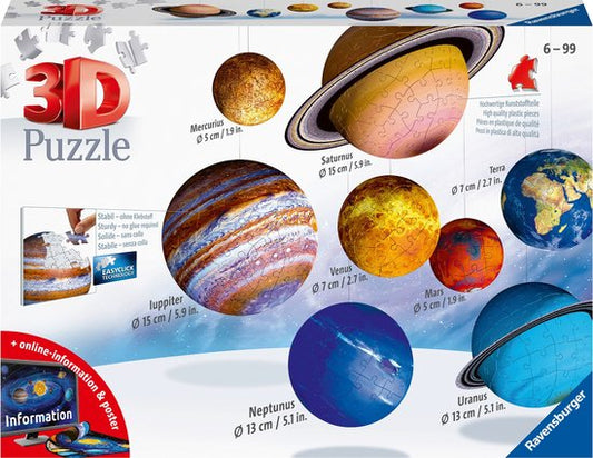 Ravensburger 3D Zonnestelsel - 3D puzzel - 27/54/72/108 stukjes