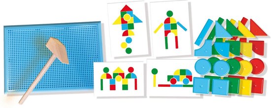 SES - My First - Hamertje Tik - original - Montessori speelgoed - originele set met basis vormen - inclusief hamer - Speelgoed 1 jaar, 2 jaar 3 jaar en 4 jaar