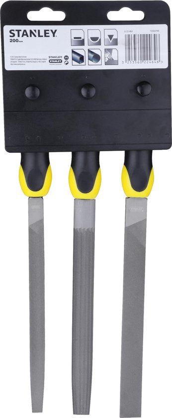 STANLEY 3delige Set Vijlen Halfzoet 200mm - 0-22-464