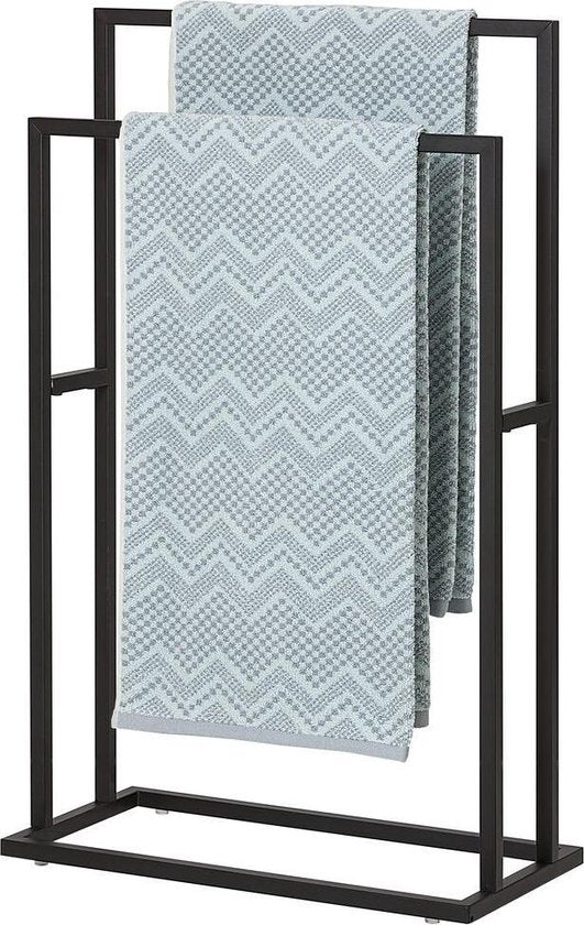 Sealskin Carré - Handdoekrek - 24 x 48 x 78,5 cm - voor 2 handdoeken - vrijstaand - Zwart