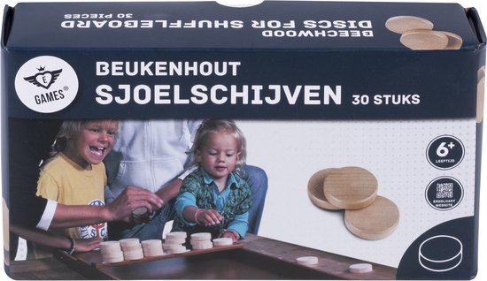 Sjoelschijven Beukenhout Groot – Set van 30 Hol Gedraaide Schijven Ø 52 mm – Voor Sjoelbakken, Recreatie & Wedstrijden – Longfield Games