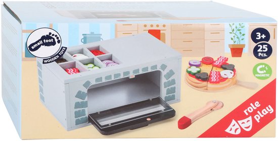 Small Foot - Houten Speeleten Pizza-oven Set, 25dlg.
