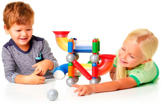 SmartMax Click & Roll - Magnetische Ballenbaan - 30-Delige Bouwset met Buizen en Staven - Educatief Speelgoed voor Kleuters - Vanaf 3 Jaar