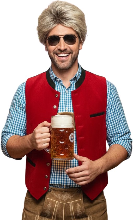 Smiffy's Verkleed pruik - blond haar - voor heren - oktoberfest - schlager pruik