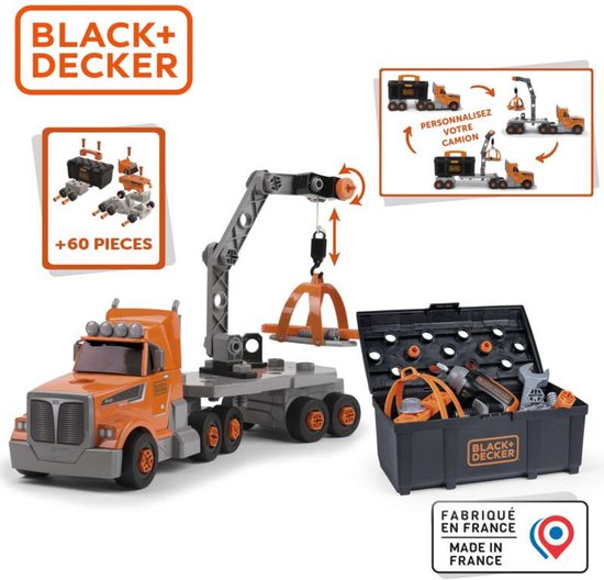 Smoby Toys - Black & Decker Bricolo Truck + Mini Drill - 7600360941