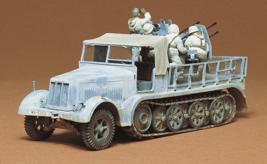 Tamiya Modelbouwpakket Militaire voertuigen - 35050 German Halftrack w/4-Bar.AA Gun Figures Plastic - 1:35 - Modelbouw