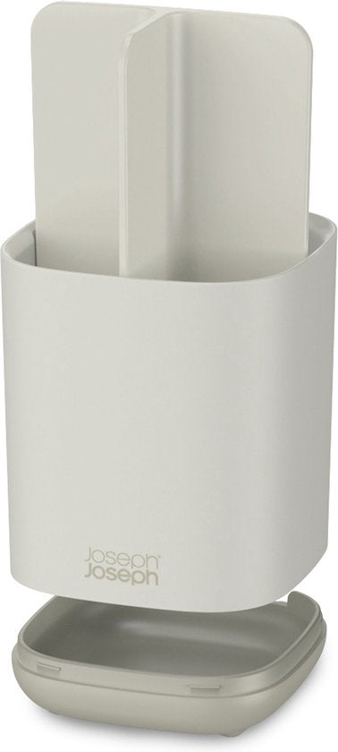 Tandenborstel Organizer, Met 3 verdeelvakken, Antislip, Kunststof, Grijs - Joseph Joseph | EasyStore