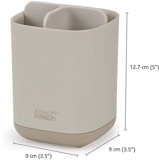 Tandenborstel Organizer, Met 3 verdeelvakken, Antislip, Kunststof, Grijs - Joseph Joseph | EasyStore