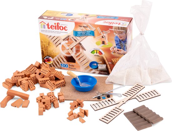 Teifoc® Bouwdoos - Windmolen - Inclusief Cement Kom, Troffel en Cement