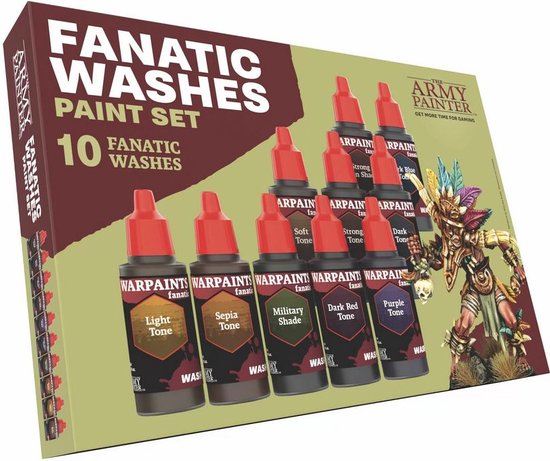 The Army Painter - Warpaints Fanatic: Washes Paint Set - 10×18mL Acryl Washes - WP8068P