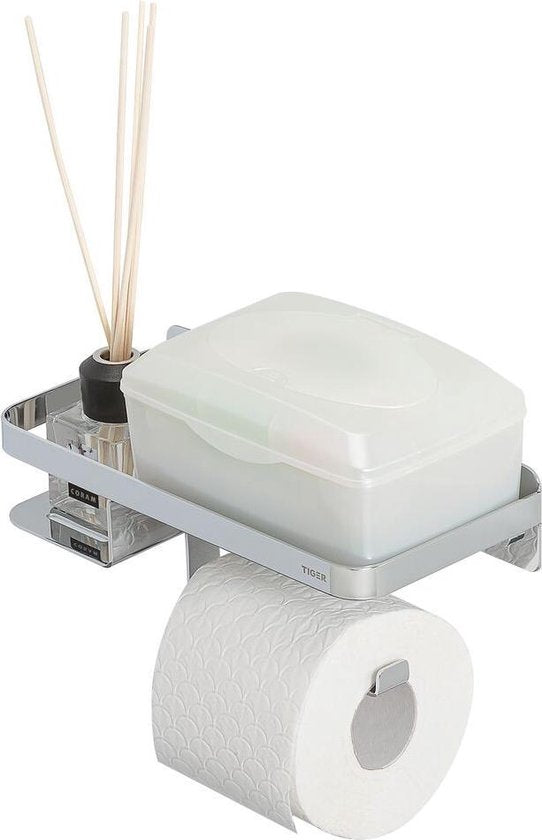 Tiger Caddy - Wc rolhouder met planchet 24 cm - Chroom