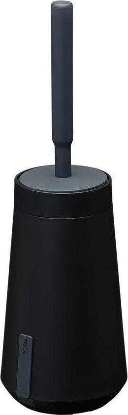 Tiger Tess - WC borstel met houder - Vrijstaand of hangend - 3M tape - met Swoop® borstel flexibel - Zwart / Antraciet