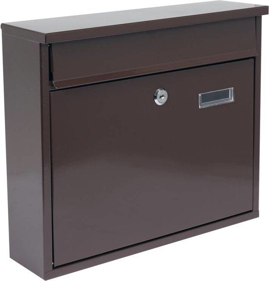 VOREL Brievenbus met 2 sleutels - Bruin - 310x360x100 mm