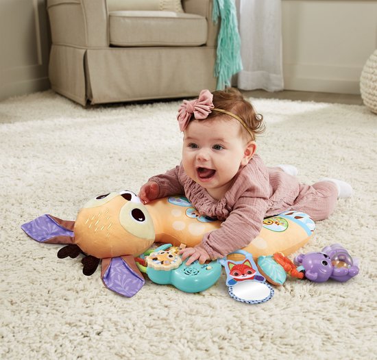 VTech Baby Dierenvriendjes Tummy Time Knuffelhertje - Interactief en Educatief Babyspeelgoed - Knuffel Speelgoed - Vanaf 3 Maanden