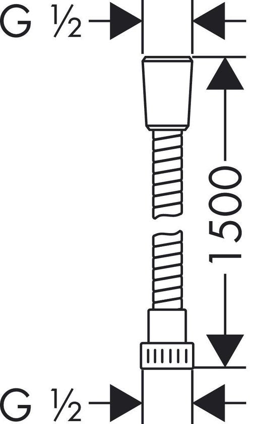 hansgrohe Metaflex doucheslang 150 cm chroom