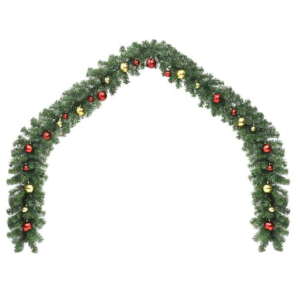 kerstmis guirlande groen, Goud, Rood PVC 1.80 cm