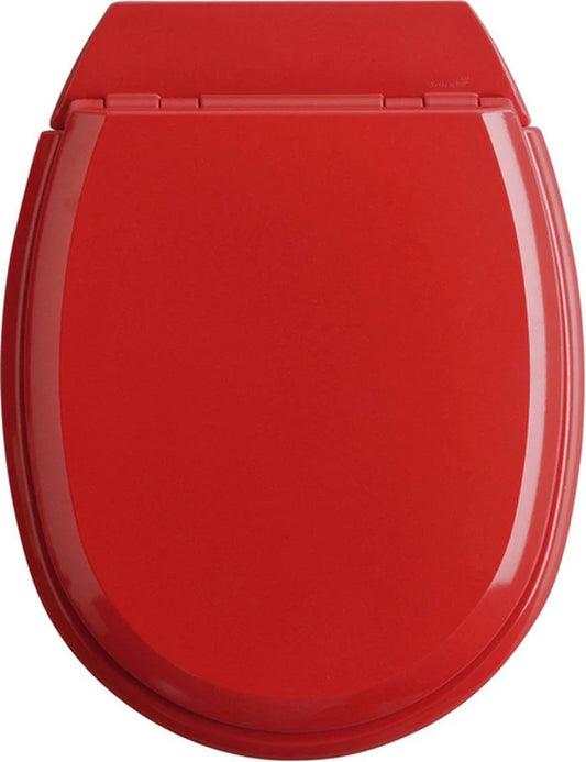 Allibert wc-bril ATLAS - geperst hout - afklikbaar - met regelplaat - rood gelakt