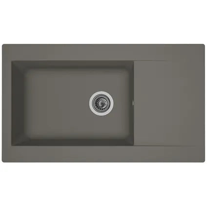 Spoelbak Einna 1 XL bak 86x50x20cm composiet betongrijs