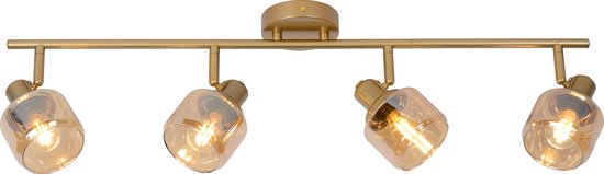 Lucide BJORN - Plafondspot (Plafondlamp) - 4xE14 - Mat Goud / Messing