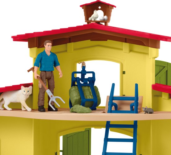 schleich FARM WORLD - Grote stal, geel - Boerderij Speelgoed - 42605